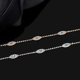 Boho Evil Eye Tennis Chain Anklet Crystal Rhinestone Sandals Beach Jewelry