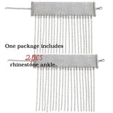 Crystal Tassel Anklet 2PCS Glitter Foot Chain Wedding Jewelry Women Girls