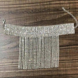 Crystal Tassel Anklet 2PCS Glitter Foot Chain Wedding Jewelry Women Girls