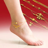 Copper 24K Plated Double Bell Anklet Jewelry for Girls