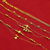 Copper 24K Plated Double Bell Anklet Jewelry for Girls
