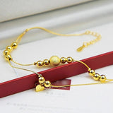 Copper 24K Plated Double Bell Anklet Jewelry for Girls