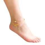 Copper 24K Plated Double Bell Anklet Jewelry for Girls