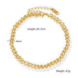 Geometric Chain Anklets- Stainless Steel Plated Tarnish Foot Bracelet