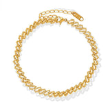 Geometric Chain Anklets- Stainless Steel Plated Tarnish Foot Bracelet