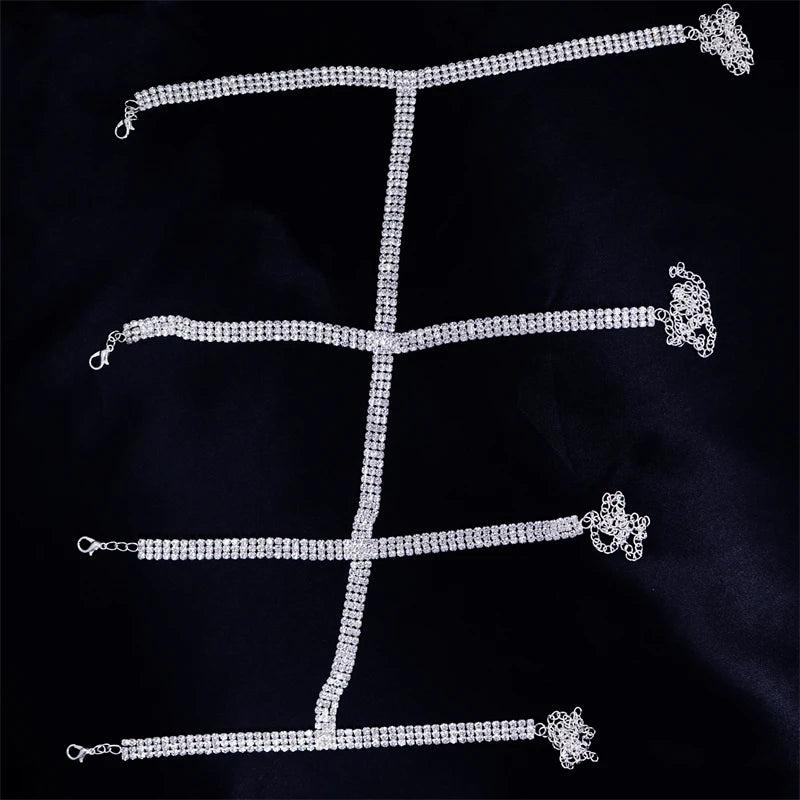 Sparkling Rhinestone Thigh Chain Bikini Leg Jewelry