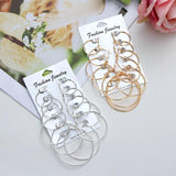 6 Pairs Flower Pearl Earrings - Zircon Crystal Rhinestones Jewelry