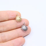 5pcs 12mm Stainless Steel Sun Charms Pendant DIY Jewelry Unfading Color