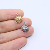 5pcs 12mm Stainless Steel Sun Charms Pendant DIY Jewelry Unfading Color