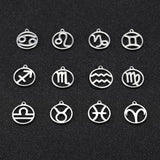 12pcs Zodiac Sign Charms Stainless Steel Charms for Making Jewelry
