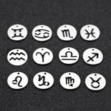 12pcs Zodiac Sign Charms Stainless Steel Charms for Making Jewelry