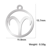 12pcs Zodiac Sign Charms Stainless Steel Charms for Making Jewelry