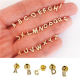 925 Silver Stud Earrings Zircon A-Z Initial Letters Earrings