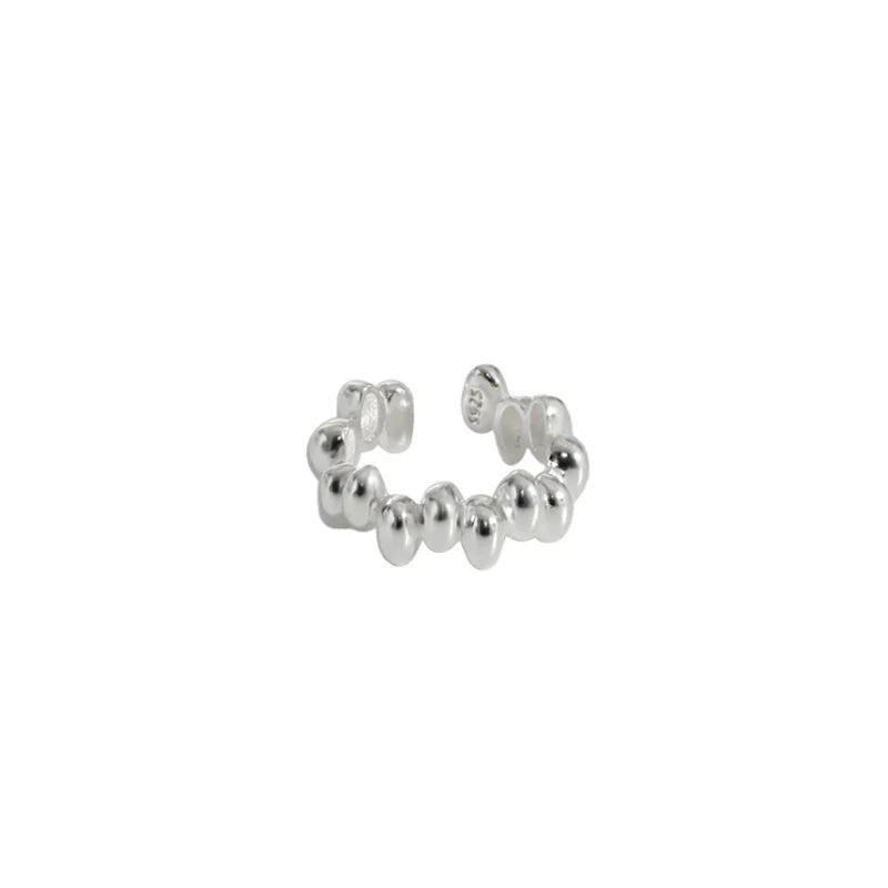 S925 Silver Ear Clip Minimalist Beads Stackable Ear Cuff