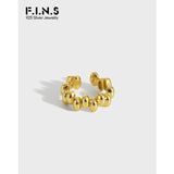 S925 Silver Ear Clip Minimalist Beads Stackable Ear Cuff