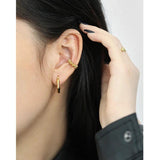 S925 Silver Ear Clip Minimalist Beads Stackable Ear Cuff