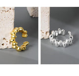 S925 Silver Ear Clip Minimalist Beads Stackable Ear Cuff