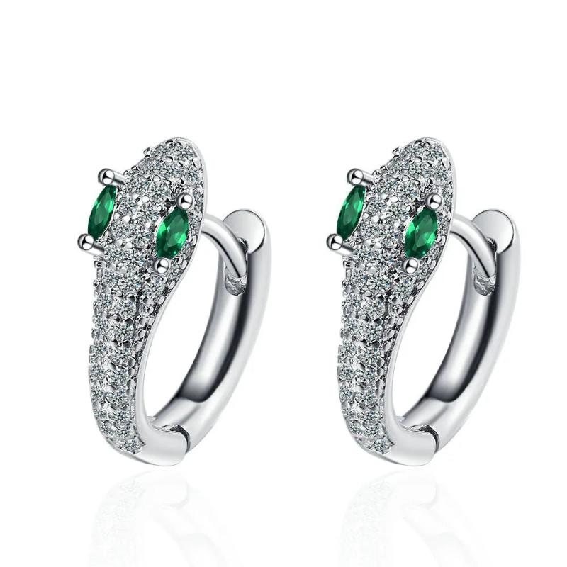 925 Silver Snake Stud Earring Women Korea Jewelry