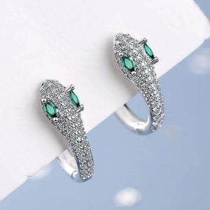 925 Silver Snake Stud Earring Women Korea Jewelry