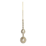 Indian Rhinestone Bridal Water Drop Pendant Head Chain