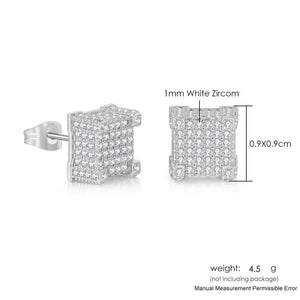 Hip-hop Iced Out Stud Earrings for Men Women