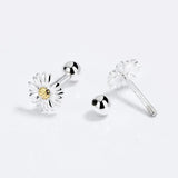 925 Silver Daisy Flower Stud Earrings For Women Children Baby