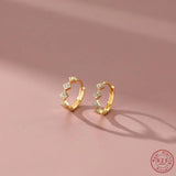 925 Silver Inlaid Zircon Rhombus Earrings for Women