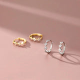 925 Silver Inlaid Zircon Rhombus Earrings for Women