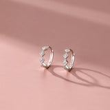 925 Silver Inlaid Zircon Rhombus Earrings for Women