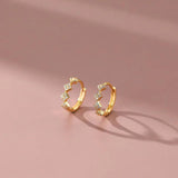 925 Silver Inlaid Zircon Rhombus Earrings for Women