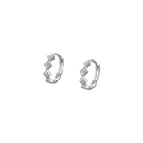 925 Silver Inlaid Zircon Rhombus Earrings for Women