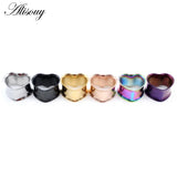 2pcs 8-30mm Stainless Steel Heart Ear Tunnels Plugs Expander Gauges
