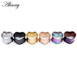 2pcs 8-30mm Stainless Steel Heart Ear Tunnels Plugs Expander Gauges