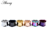 2pcs 8-30mm Stainless Steel Heart Ear Tunnels Plugs Expander Gauges