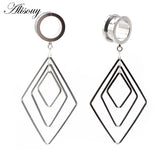 2pcs Stainless Steel Ear Plugs Dangle Ear Piercing Flesh Tunnel