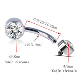 G23 Titanium Premium Gem Stone Belly Button Rings 14G Navel Piercing