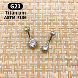G23 Titanium Premium Gem Stone Belly Button Rings 14G Navel Piercing