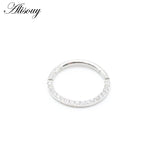 Crystal Zircon Cartilage Earring 316L Surgical Steel Clicker Nose Rings