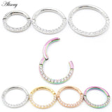 Crystal Zircon Cartilage Earring 316L Surgical Steel Clicker Nose Rings