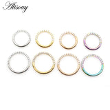Crystal Zircon Cartilage Earring 316L Surgical Steel Clicker Nose Rings