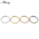 Crystal Zircon Cartilage Earring 316L Surgical Steel Clicker Nose Rings