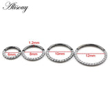 Crystal Zircon Cartilage Earring 316L Surgical Steel Clicker Nose Rings