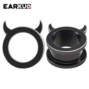EARKUO Stainless Steel Ear Plugs Tunnels Stretchers Body Piercing Jewelry Earrin