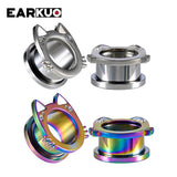 EARKUO Stainless Steel Ear Plugs Tunnels Stretchers Body Piercing Jewelry Earrin
