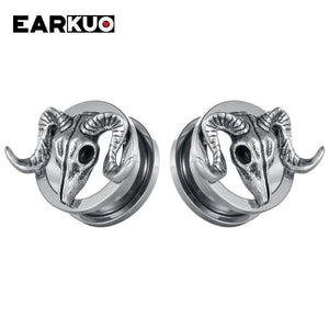 EARKUO Stainless Steel Animal Ear Tunnels Plugs Body Piercing Jewelry