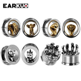 EARKUO Stainless Steel Animal Ear Tunnels Plugs Body Piercing Jewelry