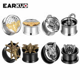 EARKUO Stainless Steel Animal Ear Tunnels Plugs Body Piercing Jewelry