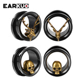 EARKUO Stainless Steel Animal Ear Tunnels Plugs Body Piercing Jewelry