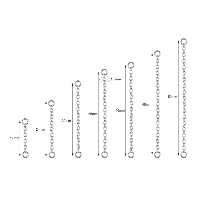 Double Nose Piercing Chain Stainless Steel for Women