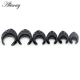 2pcs 8mm-30mm Water Drop Hollow Stainless Steel Ear Plugs Tunnels Expander